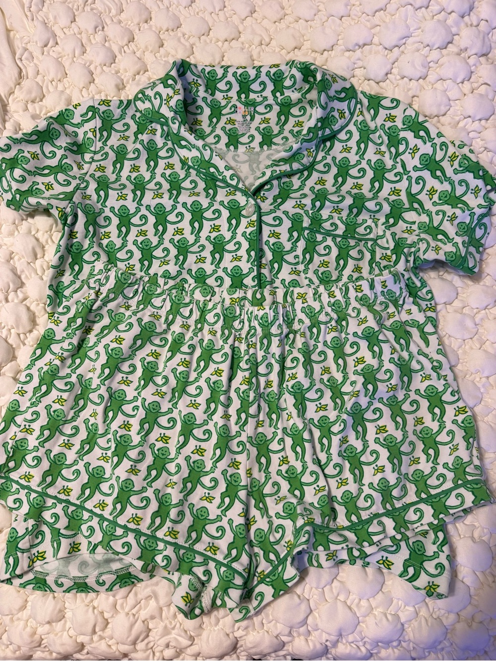 Roller Rabbit Green Monkey Print Pajama Set